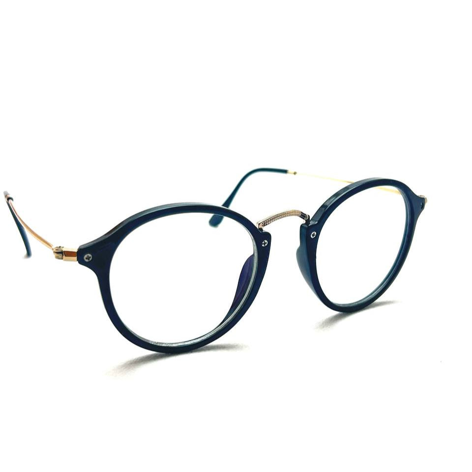 Niko Navy Gold Round - Unisex Eyeglasses