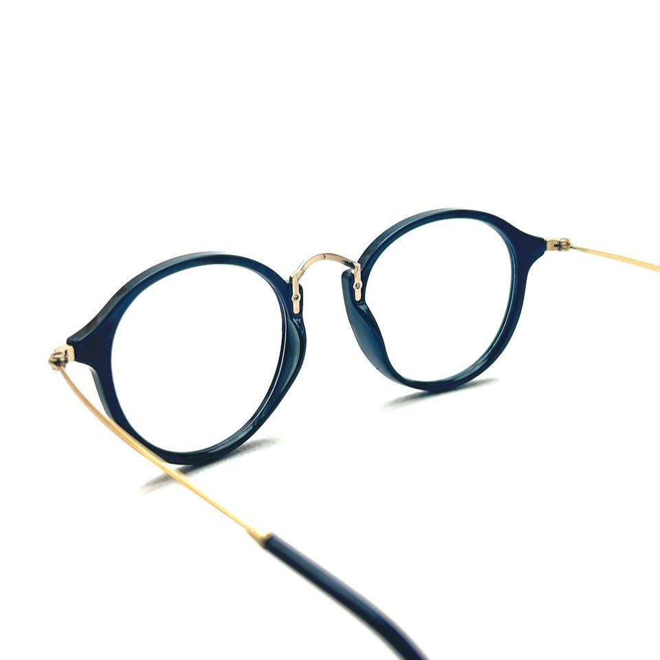 Niko Navy Gold Round - Unisex Eyeglasses
