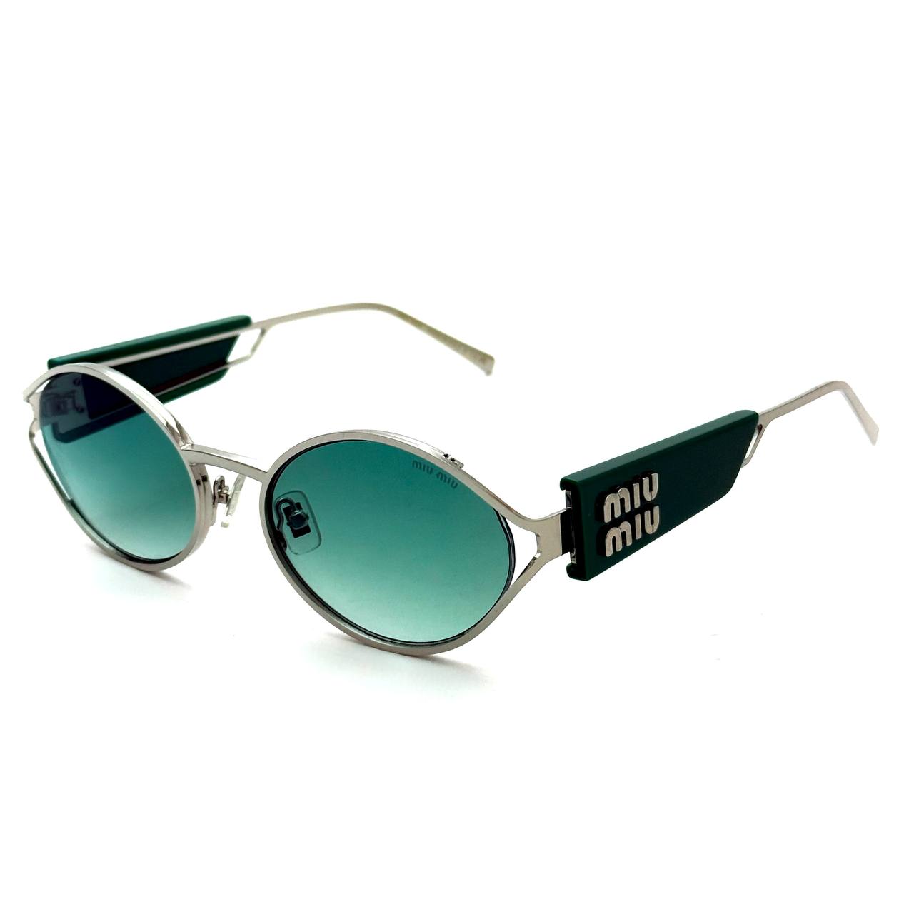 Miu Miu MU 134AV – Silver / Green / Teal Gradient
